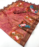 RajYog Kaira Handloom Cotton Silk Saree with Print & Tassels