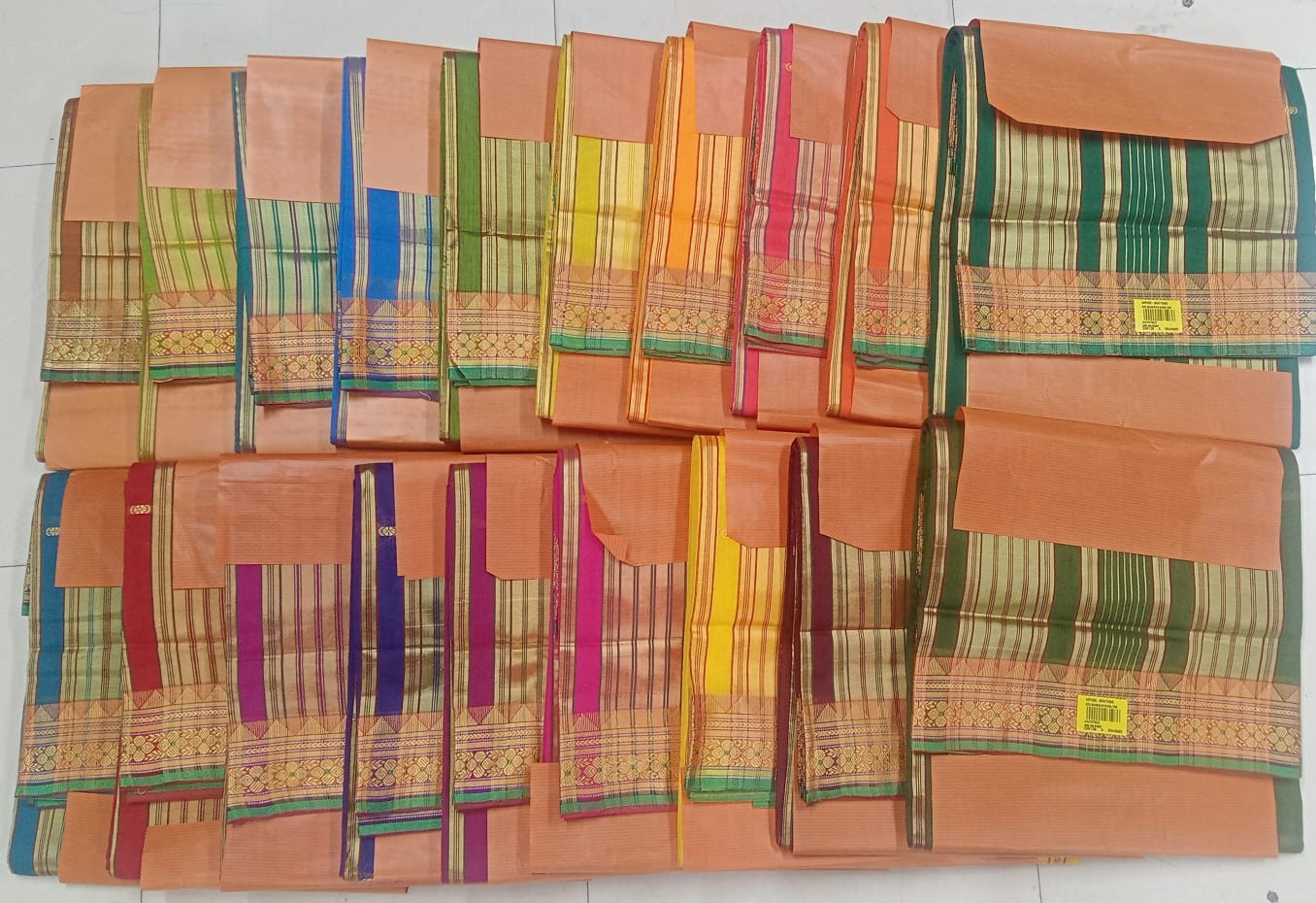 Premium Traditional 9 Wari Cotton Saree with Rich Border –19 Pcs Set- M.R. Saree Emporium