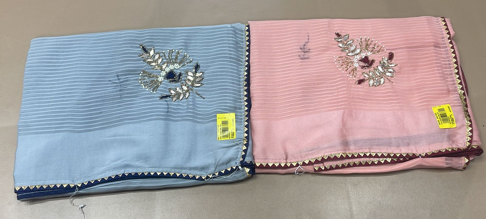 Chanderi Silk Saree with Embroidery Work - Designer Party Wear Fancy Saree Collection (2 Colors Set) - M.R. Saree Emporium