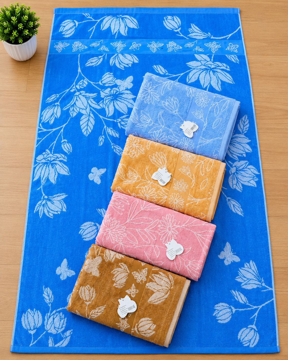 Premium Bath Towel Set 30x60 - 5 PCS Cotton Towels - M.R. Saree Emporium