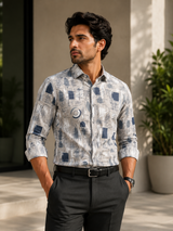 Premium Designer Printed Shirt - Abstract Pattern - M.R. Saree Emporium