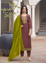 Radhika Nazakat Vol-3 Kurti Pant Set with Muslin Jacquard Dupatta-M.R. Saree Emporium