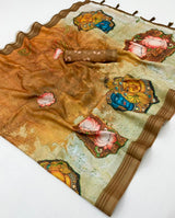 RajYog Kaira Handloom Cotton Silk Saree with Print & Tassels