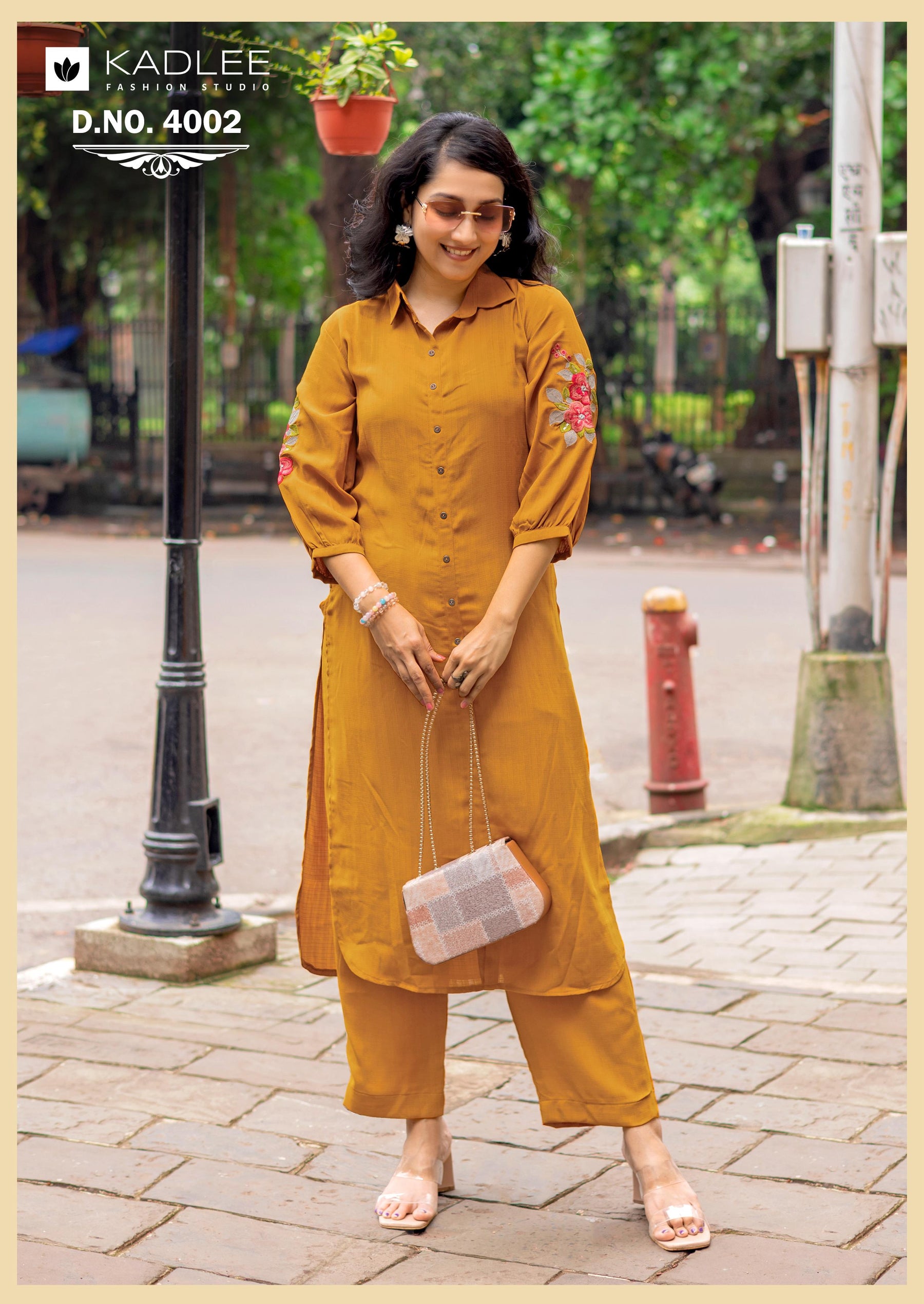 Kadlee Blue Bell Indox Kurti Pant Set - 6 PCS Set - Thread Work Designer Collection - M.R. Saree Emporium
