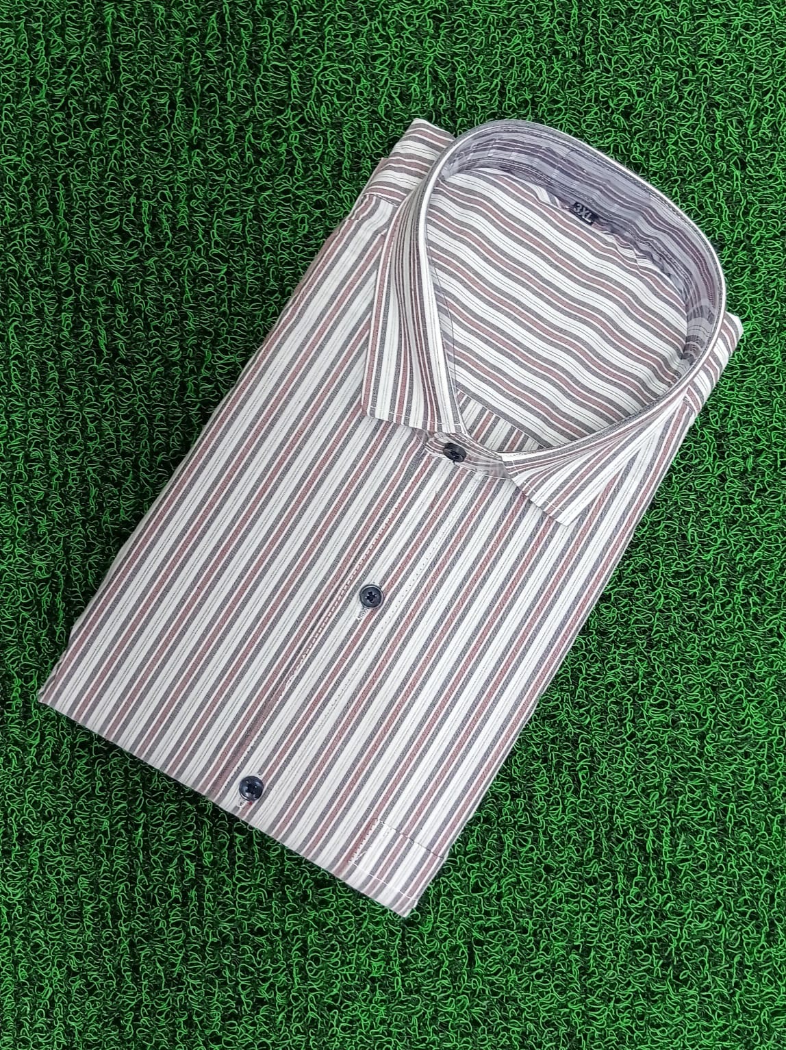 Premium Striped Formal Shirt - Classic Line Pattern - M.R. Saree Emporium