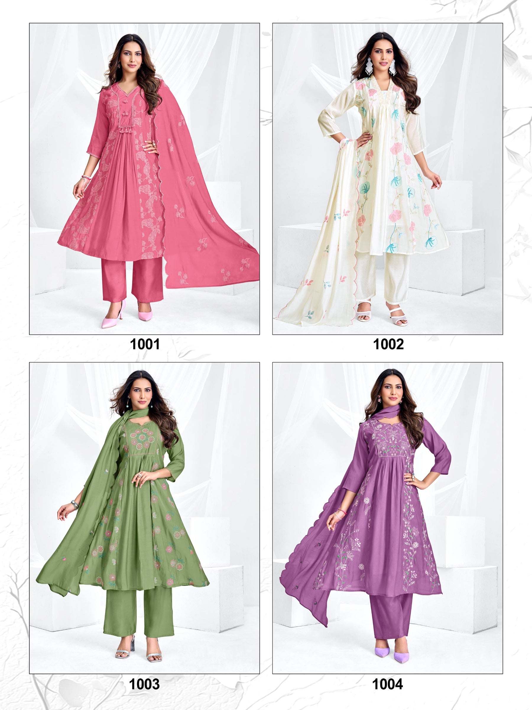 Madhubala MulChanderi Anarkali Suit Set - Designer 3 Piece L to 3XL