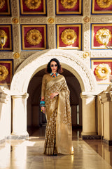 RajPath Fabrics Goldmine Tissue Silk Designer Saree - 6 Pcs Wholesale Set