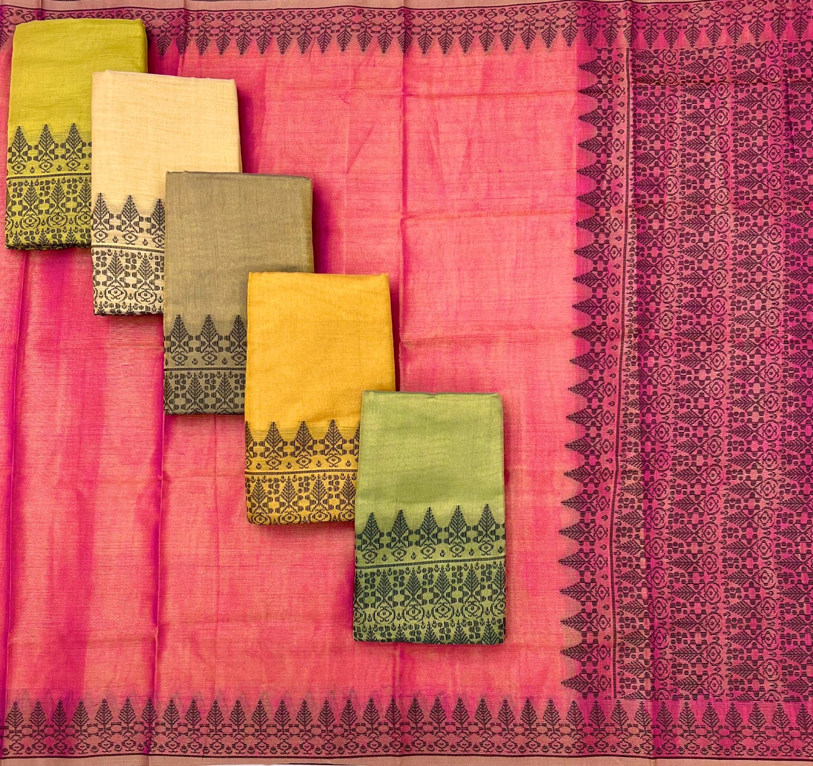 RajPath Fabrics Black Berry Vol-2 Tissue Linen Saree 6 Pcs Set -Premium Designer Collection – M.R. Saree Emporium