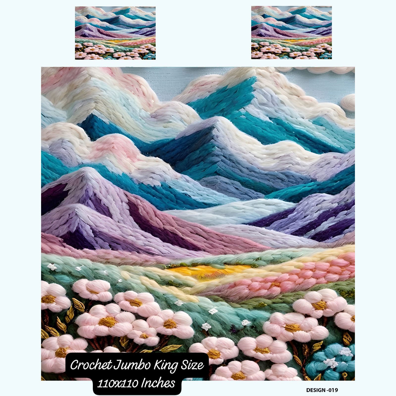 7D Crochet Jumbo King Size Bedsheet 110x110 Inches – M.R. Saree Emporium