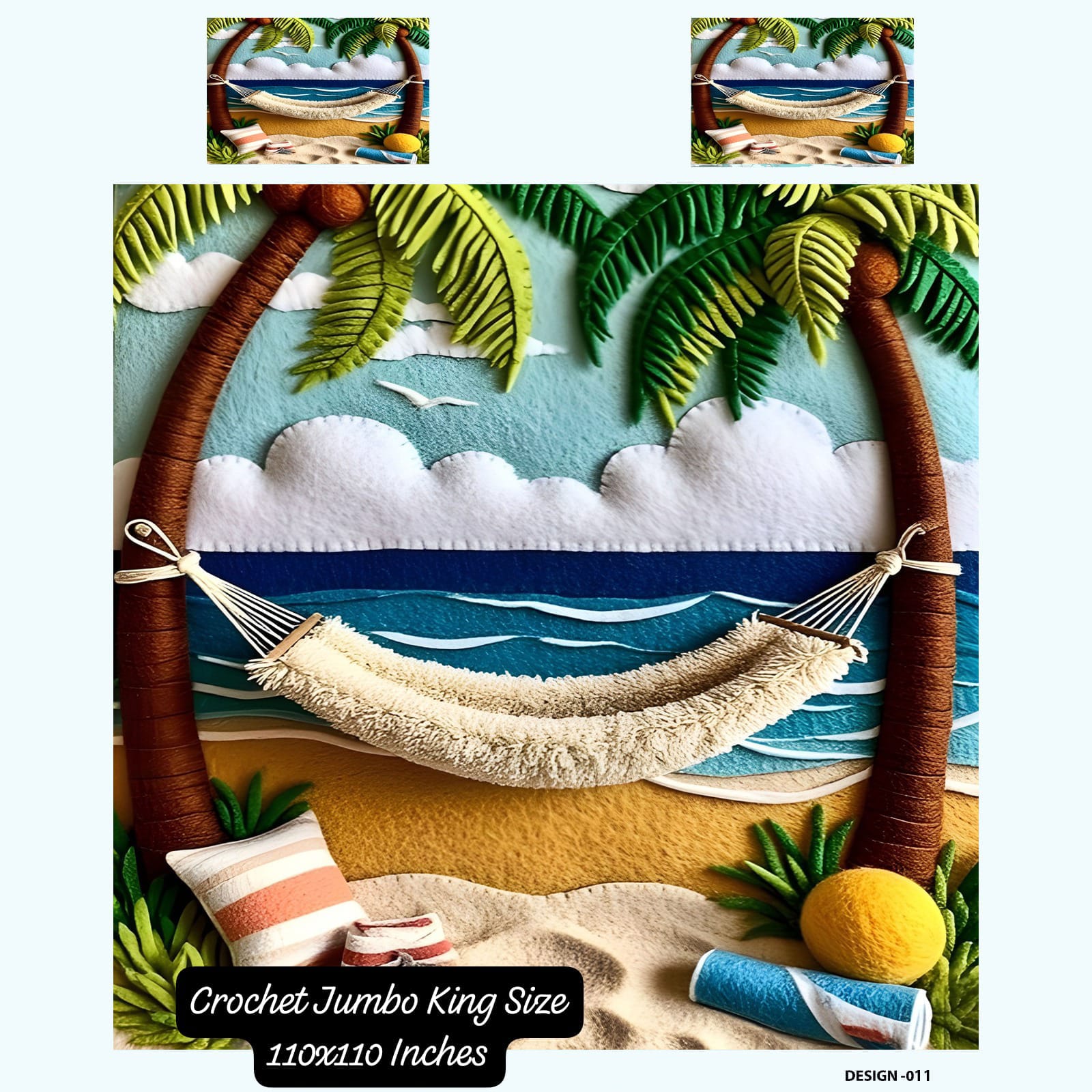 7D Crochet Jumbo King Size Bedsheet 110x110 Inches – M.R. Saree Emporium