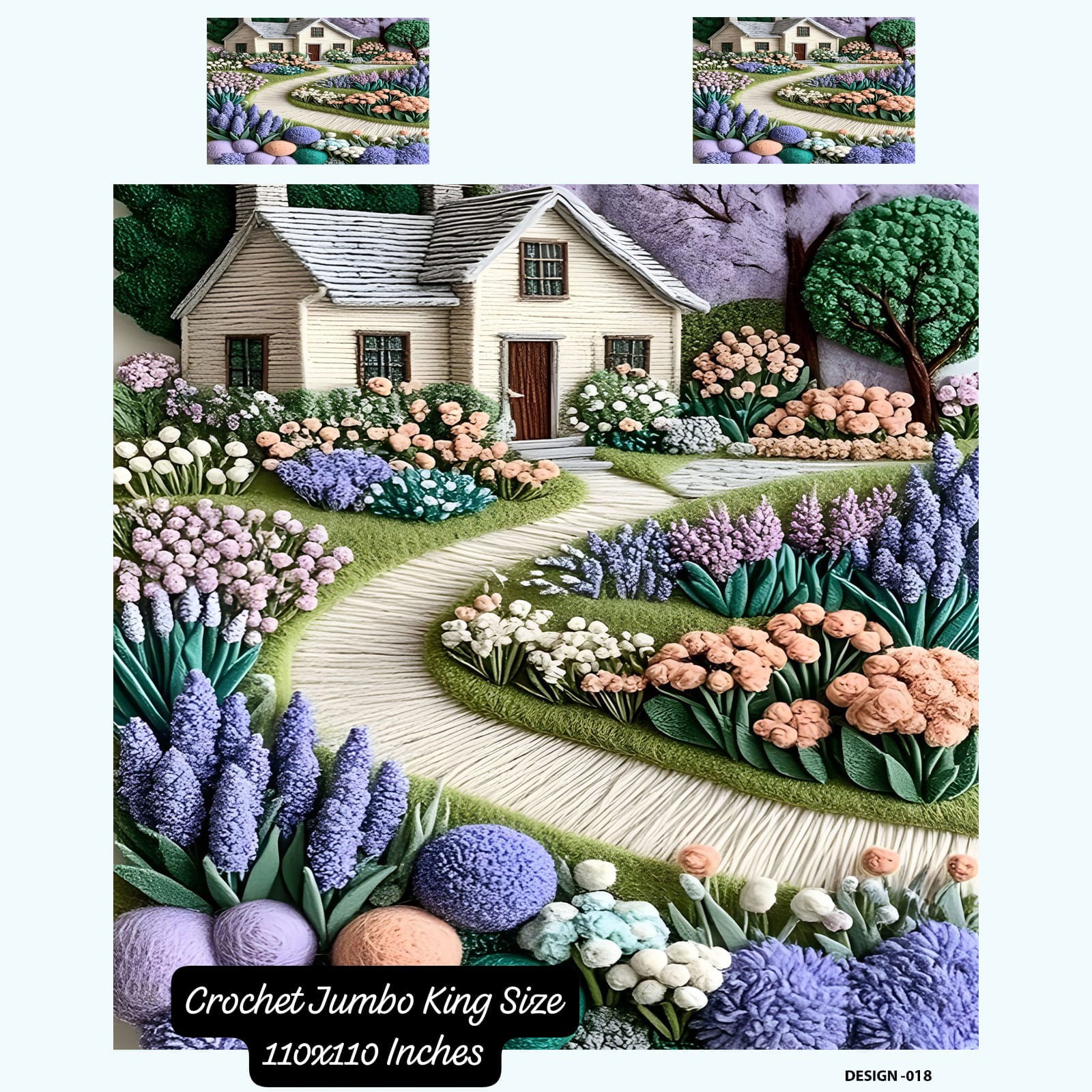 7D Crochet Jumbo King Size Bedsheet 110x110 Inches – M.R. Saree Emporium