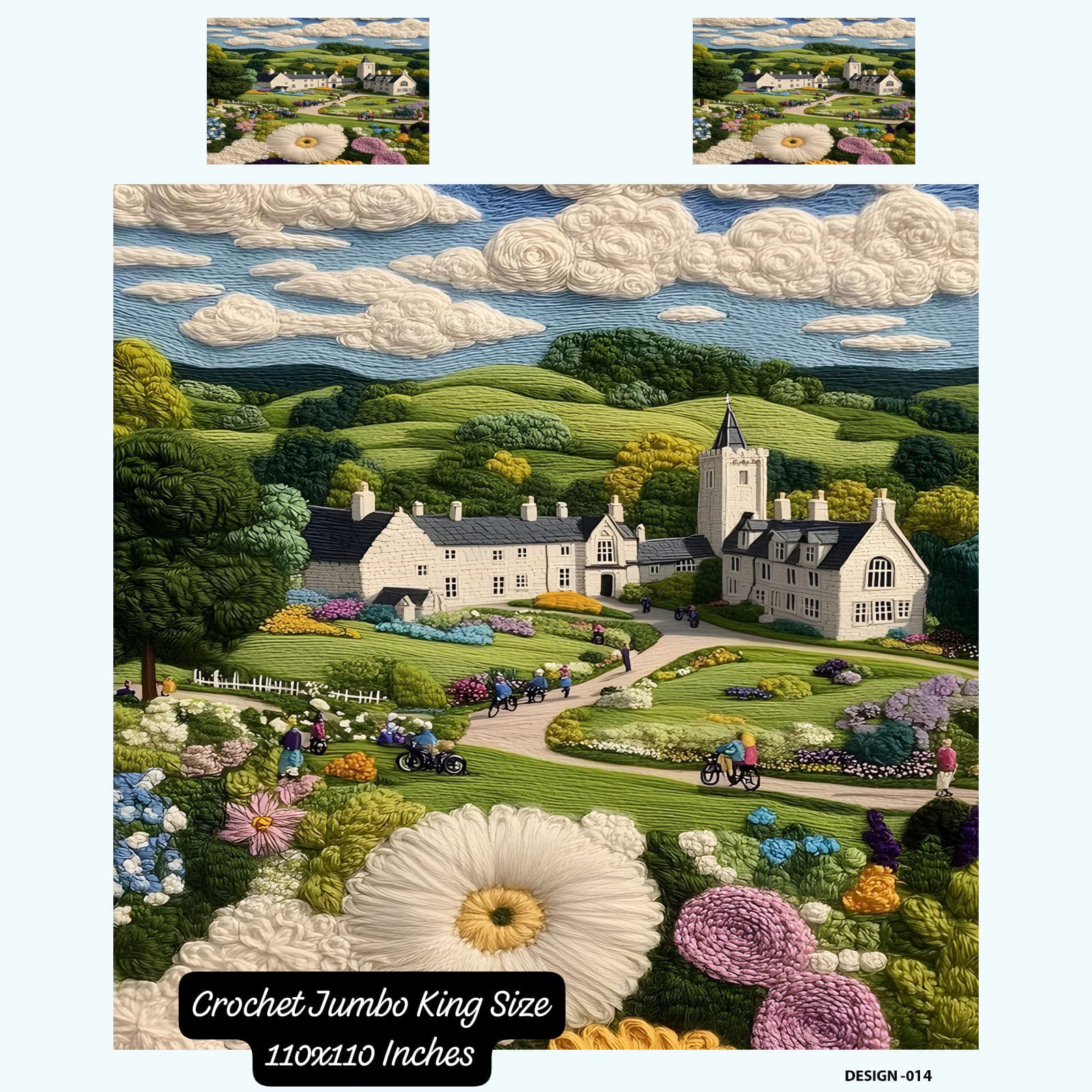 7D Crochet Jumbo King Size Bedsheet 110x110 Inches – M.R. Saree Emporium