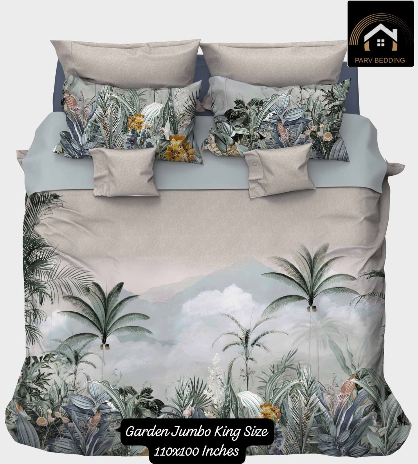 7D Garden Jumbo King Size Bedsheet 110x110 Inches – M.R. Saree Emporium