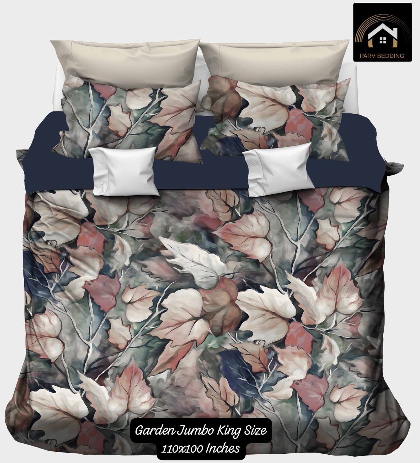 7D Garden Jumbo King Size Bedsheet 110x110 Inches – M.R. Saree Emporium