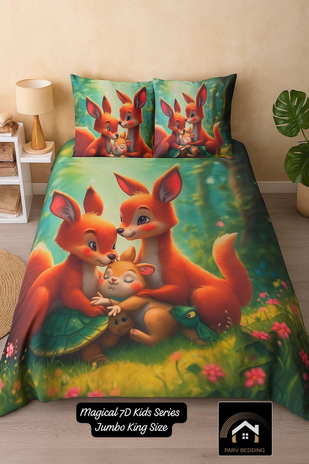 7D Magical 7d Kides Series Jumbo King Size Bedsheet 110x110 Inches – M.R. Saree Emporium