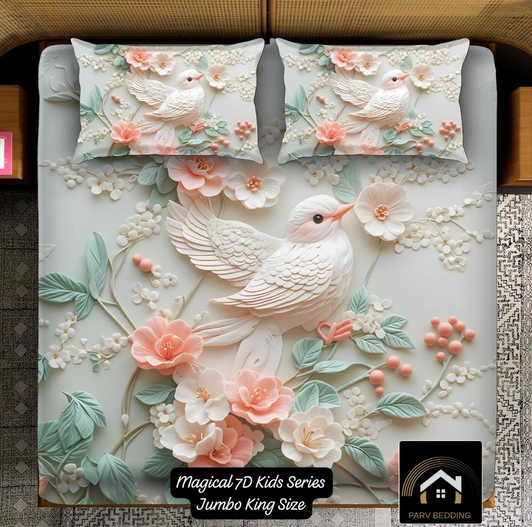 7D Magical 7d Kides Series Jumbo King Size Bedsheet 110x110 Inches – M.R. Saree Emporium