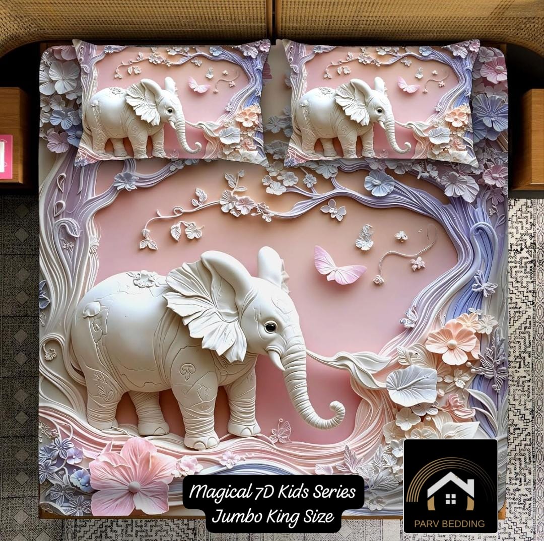 7D Magical 7d Kides Series Jumbo King Size Bedsheet 110x110 Inches – M.R. Saree Emporium