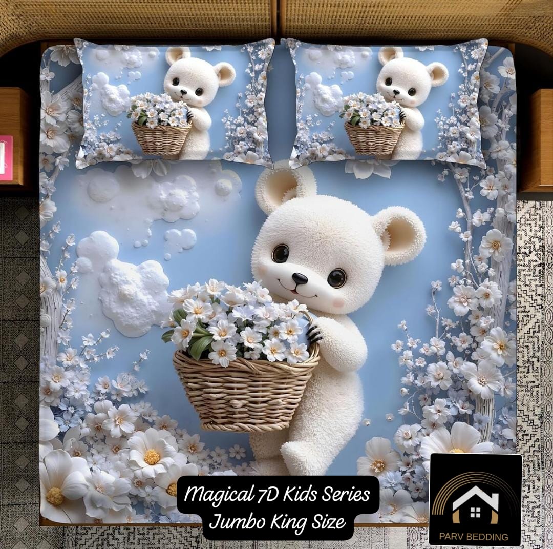 7D Magical 7d Kides Series Jumbo King Size Bedsheet 110x110 Inches – M.R. Saree Emporium