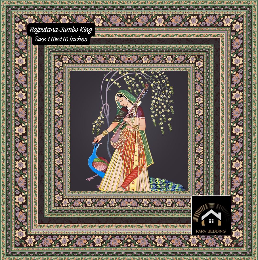7D Rajputana Jumbo King Size Bedsheet 110x110 Inches – M.R. Saree Emporium