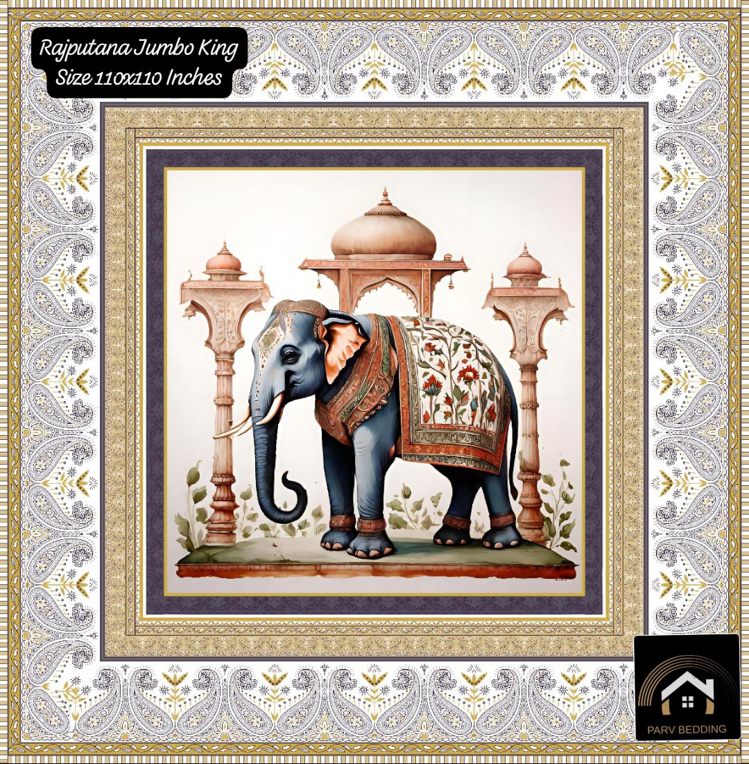 7D Rajputana Jumbo King Size Bedsheet 110x110 Inches – M.R. Saree Emporium