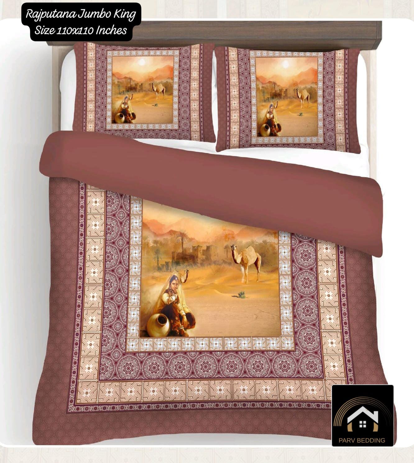 7D Rajputana Jumbo King Size Bedsheet 110x110 Inches – M.R. Saree Emporium