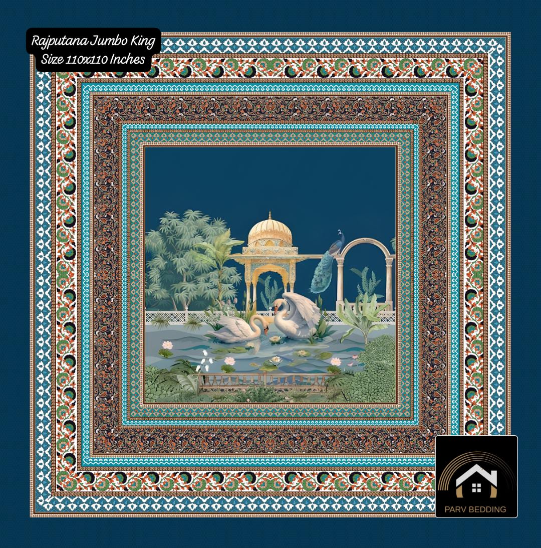 7D Rajputana Jumbo King Size Bedsheet 110x110 Inches – M.R. Saree Emporium