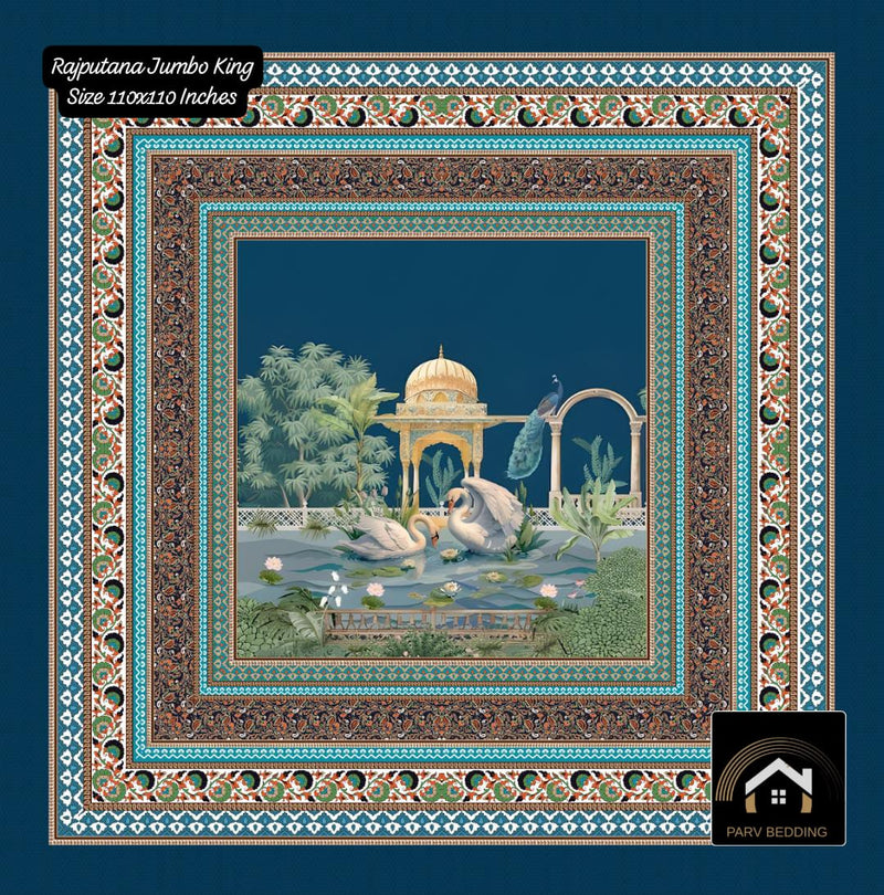 7D Rajputana Jumbo King Size Bedsheet 110x110 Inches – M.R. Saree Emporium