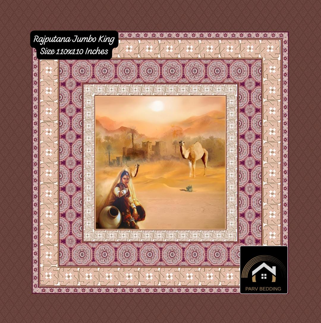 7D Rajputana Jumbo King Size Bedsheet 110x110 Inches – M.R. Saree Emporium