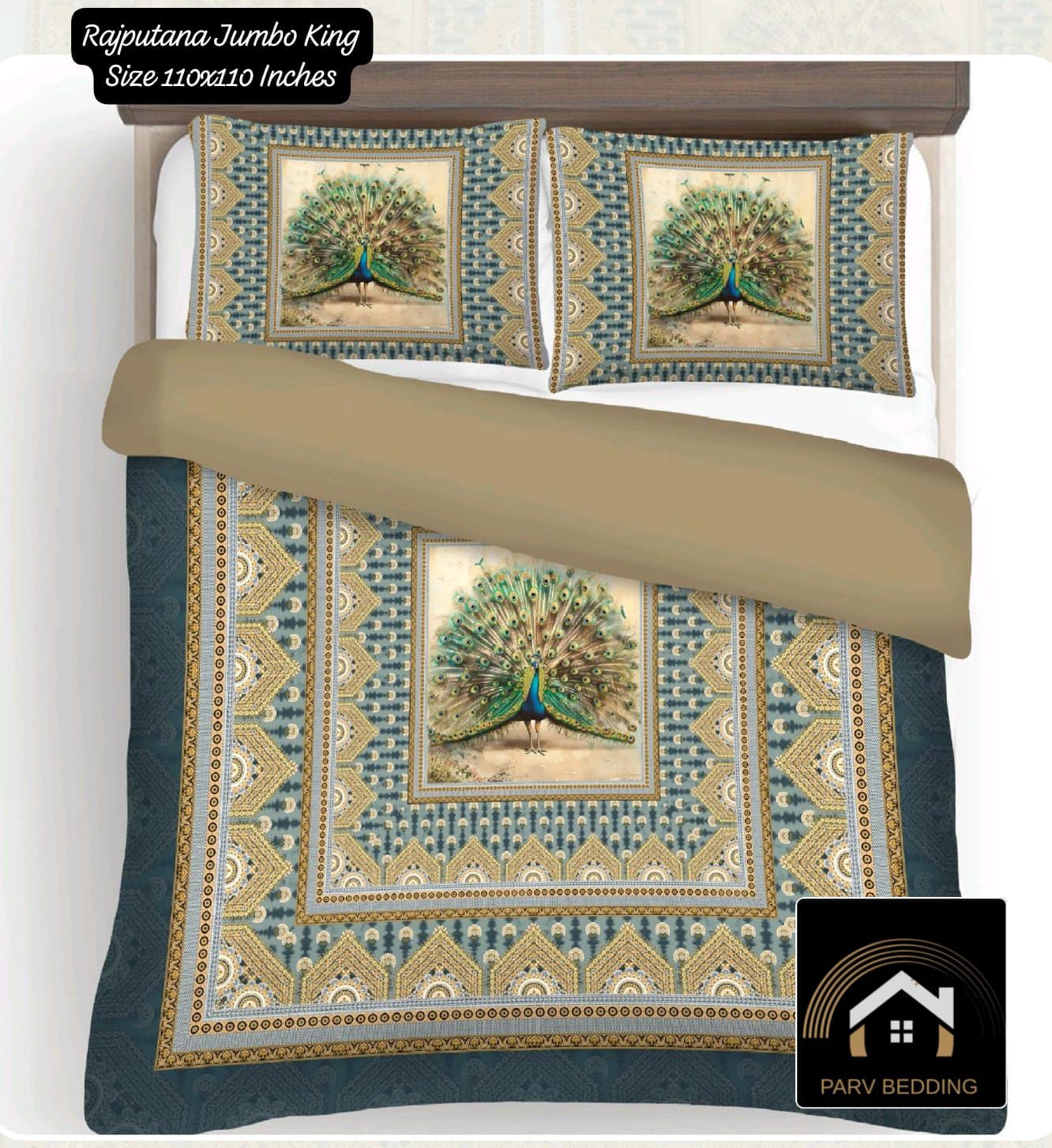 7D Rajputana Jumbo King Size Bedsheet 110x110 Inches – M.R. Saree Emporium