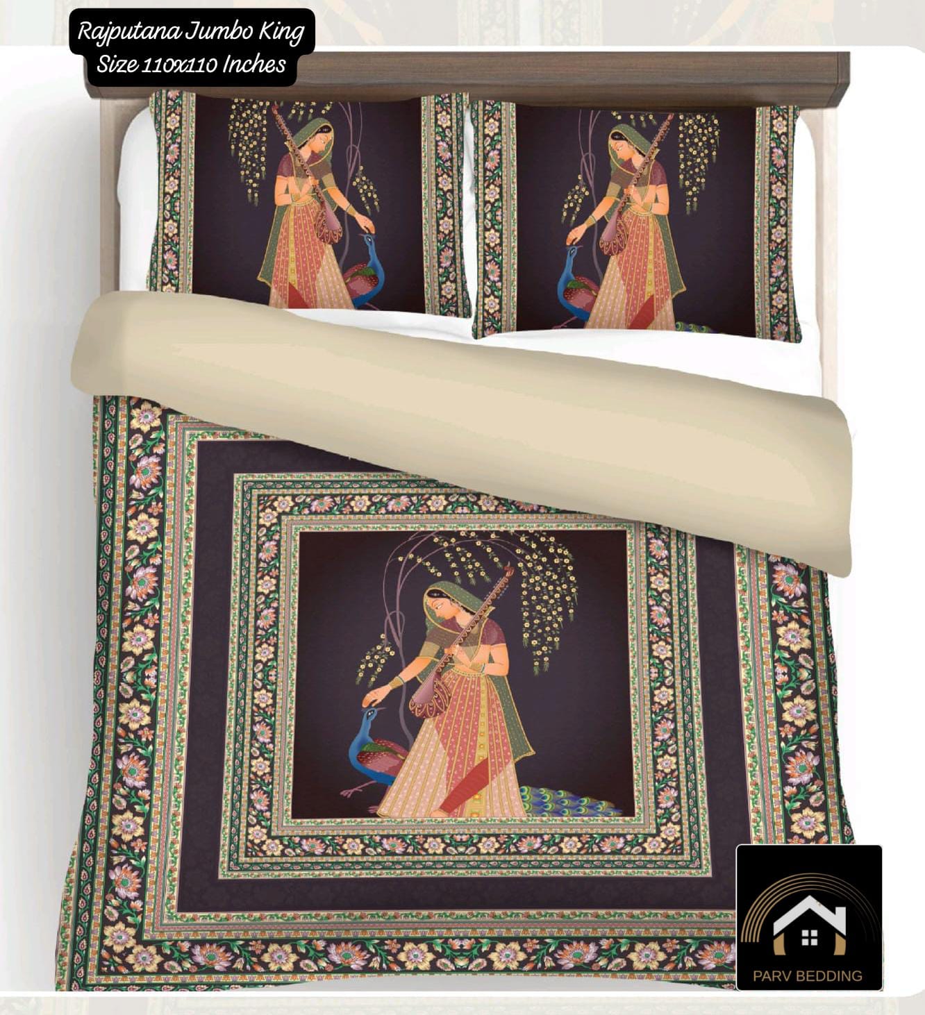 7D Rajputana Jumbo King Size Bedsheet 110x110 Inches – M.R. Saree Emporium