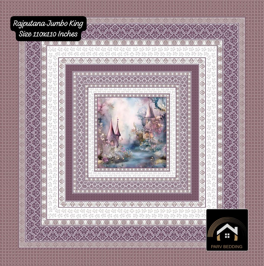 7D Rajputana Jumbo King Size Bedsheet 110x110 Inches – M.R. Saree Emporium