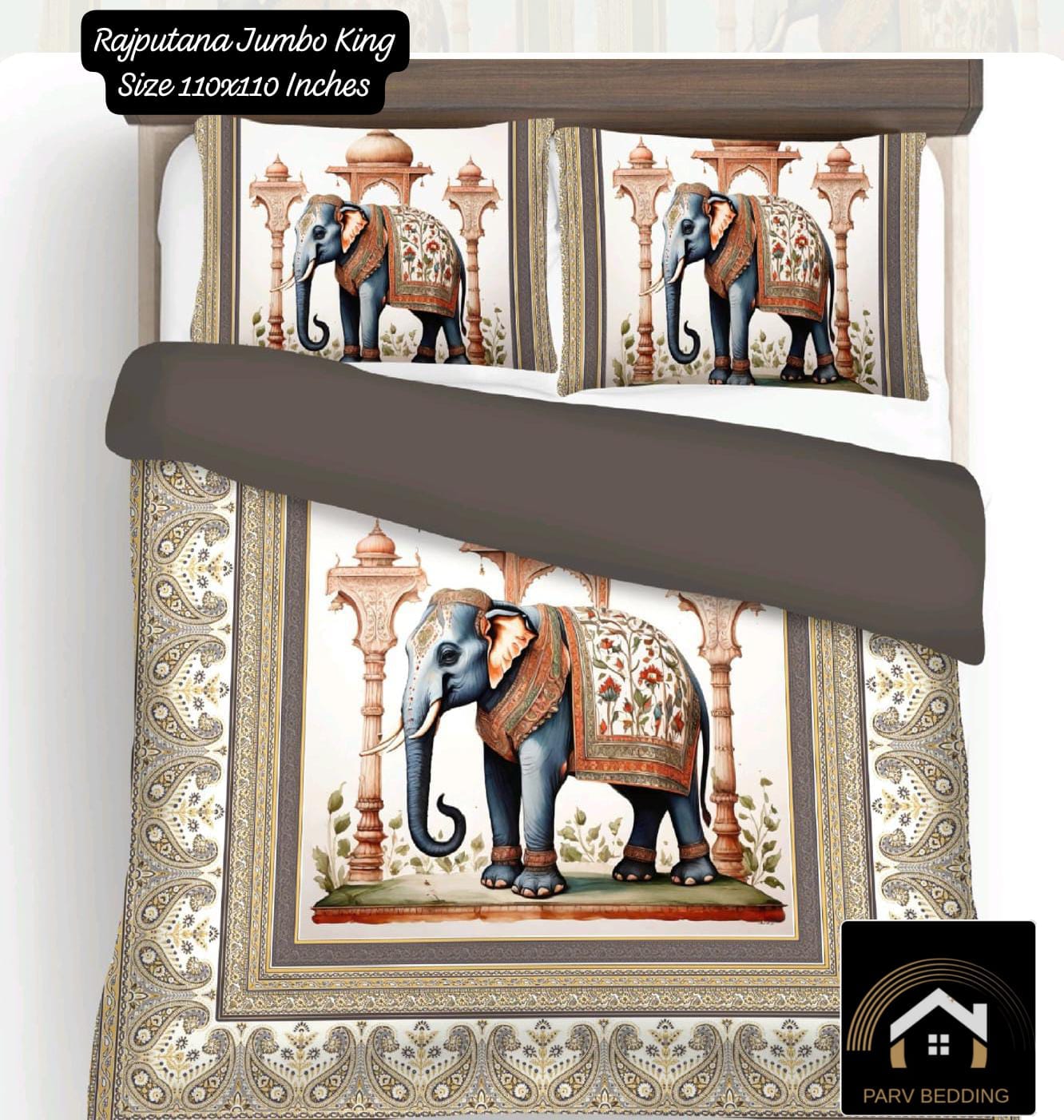 7D Rajputana Jumbo King Size Bedsheet 110x110 Inches – M.R. Saree Emporium