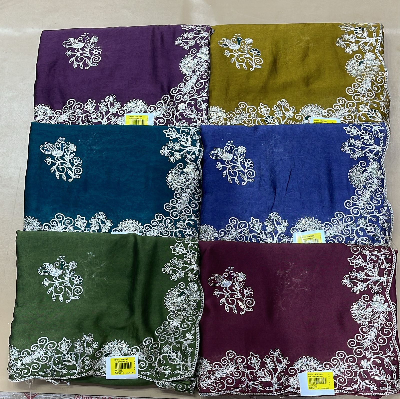 Ekstree Chiffon Heavy Embroidery Border Saree Set (6 pcs) – Premium Designer Collection-M.R. Saree Emporium