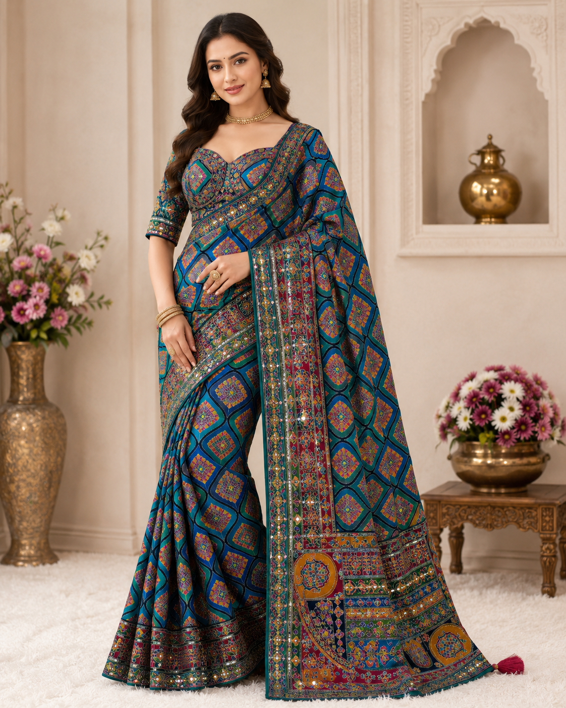 Premium Silk Heavy Work Saree with Ready Blouse