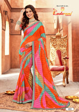 Ladorani Crazy Lemon Printed Designer Saree - 8 PCS Set