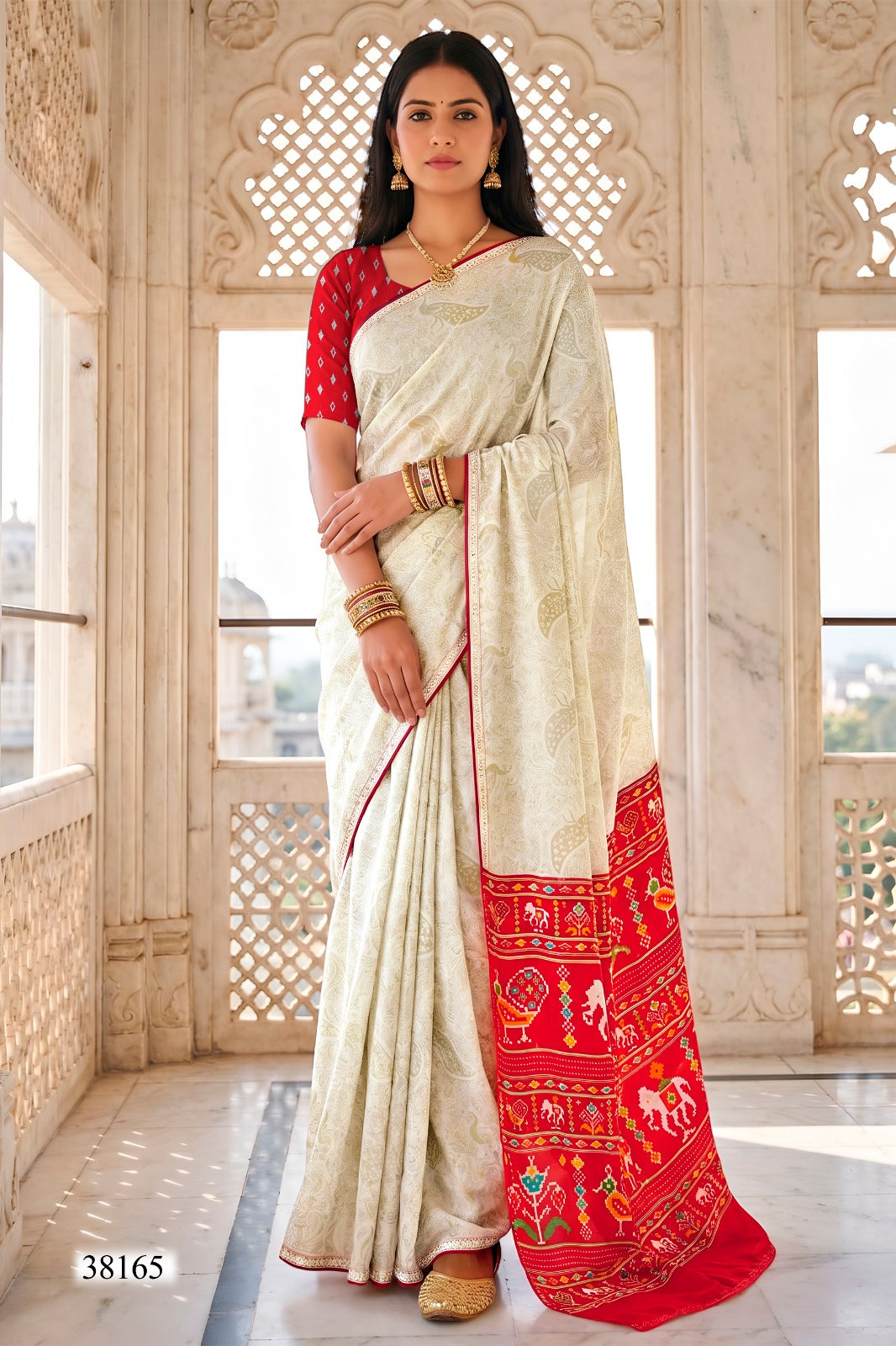 Vallabhi Aasman Vol-02 Moss Fabric Fancy Saree Set - Swarovski Work Designer Party Wear Sarees - 6 PCS - M.R. Saree Emporium