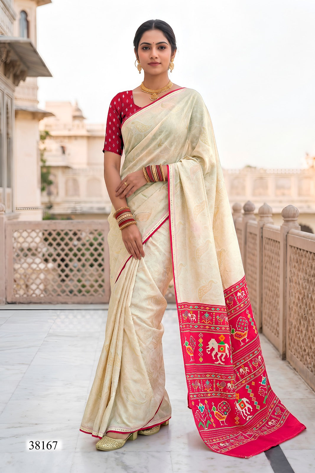 Vallabhi Aasman Vol-02 Moss Fabric Fancy Saree Set - Swarovski Work Designer Party Wear Sarees - 6 PCS - M.R. Saree Emporium