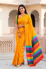 Vallabhi Aasman Vol-03 Moss Fabric Fancy Saree Set - Swarovski Work Designer Party Wear Sarees - 6 PCS - M.R. Saree Emporium