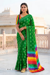 Vallabhi Aasman Vol-03 Moss Fabric Fancy Saree Set - Swarovski Work Designer Party Wear Sarees - 6 PCS - M.R. Saree Emporium