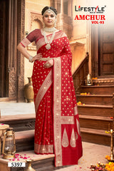 Lifestyle AMCHUR VOL-93 6 Pcs Set Designer Silk Saree