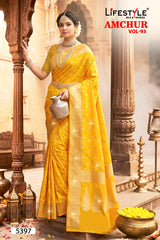Lifestyle AMCHUR VOL-93 6 Pcs Set Designer Silk Saree