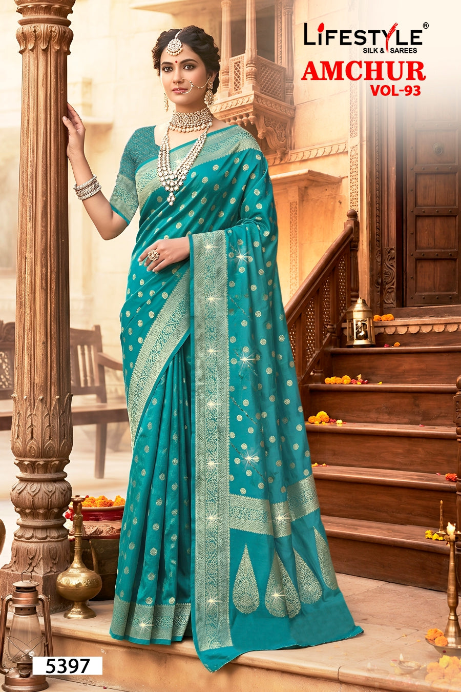Lifestyle AMCHUR VOL-93 6 Pcs Set Designer Silk Saree