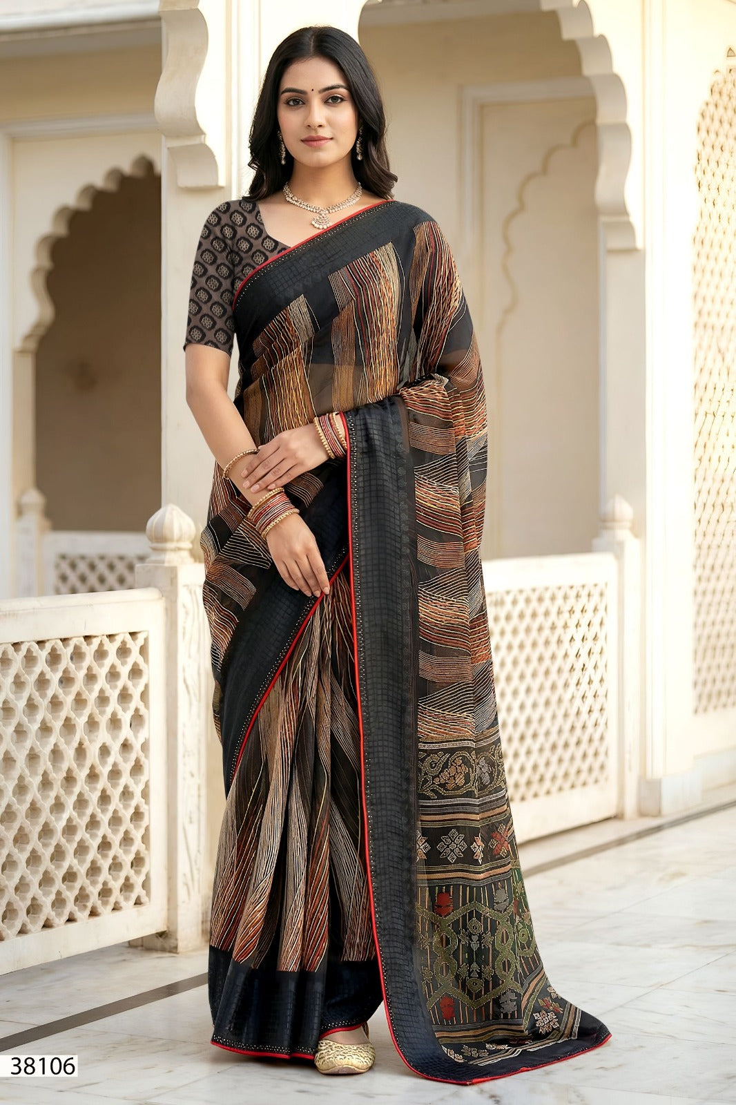 Vallabhi Aayushi Vol-02 Moss Fabric Fancy Saree Set - Designer Party Wear Sarees - 6 PCS - M.R. Saree Emporium