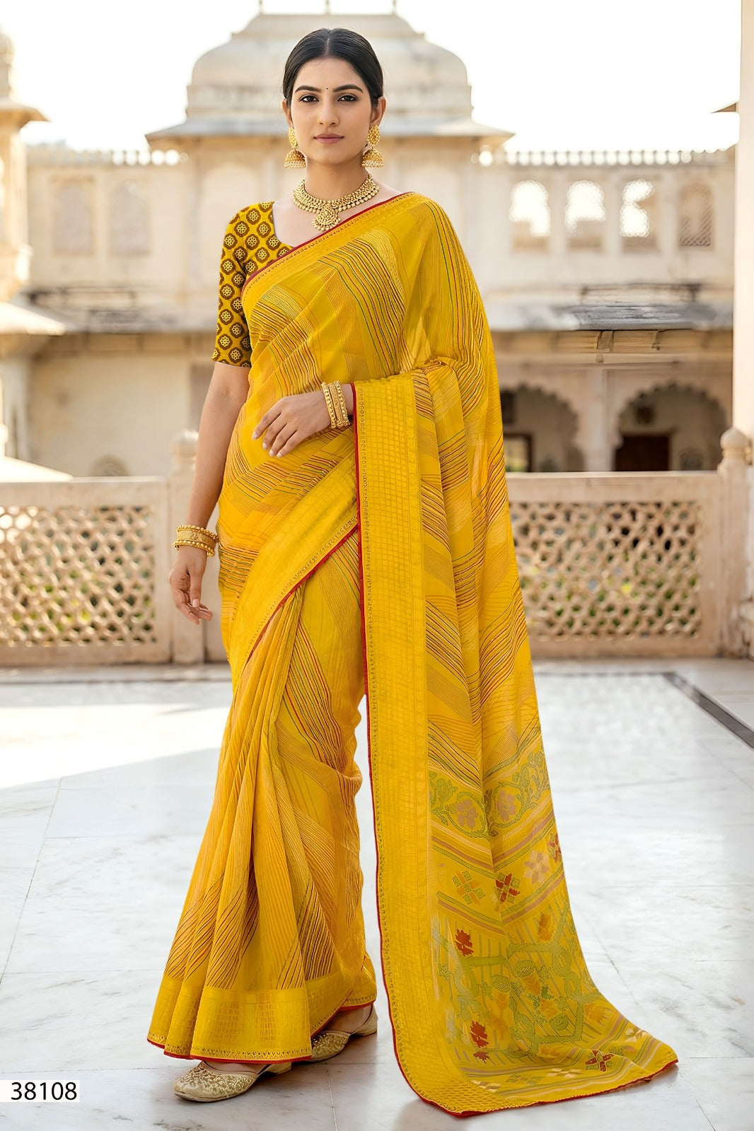 Vallabhi Aayushi Vol-02 Moss Fabric Fancy Saree Set - Designer Party Wear Sarees - 6 PCS - M.R. Saree Emporium