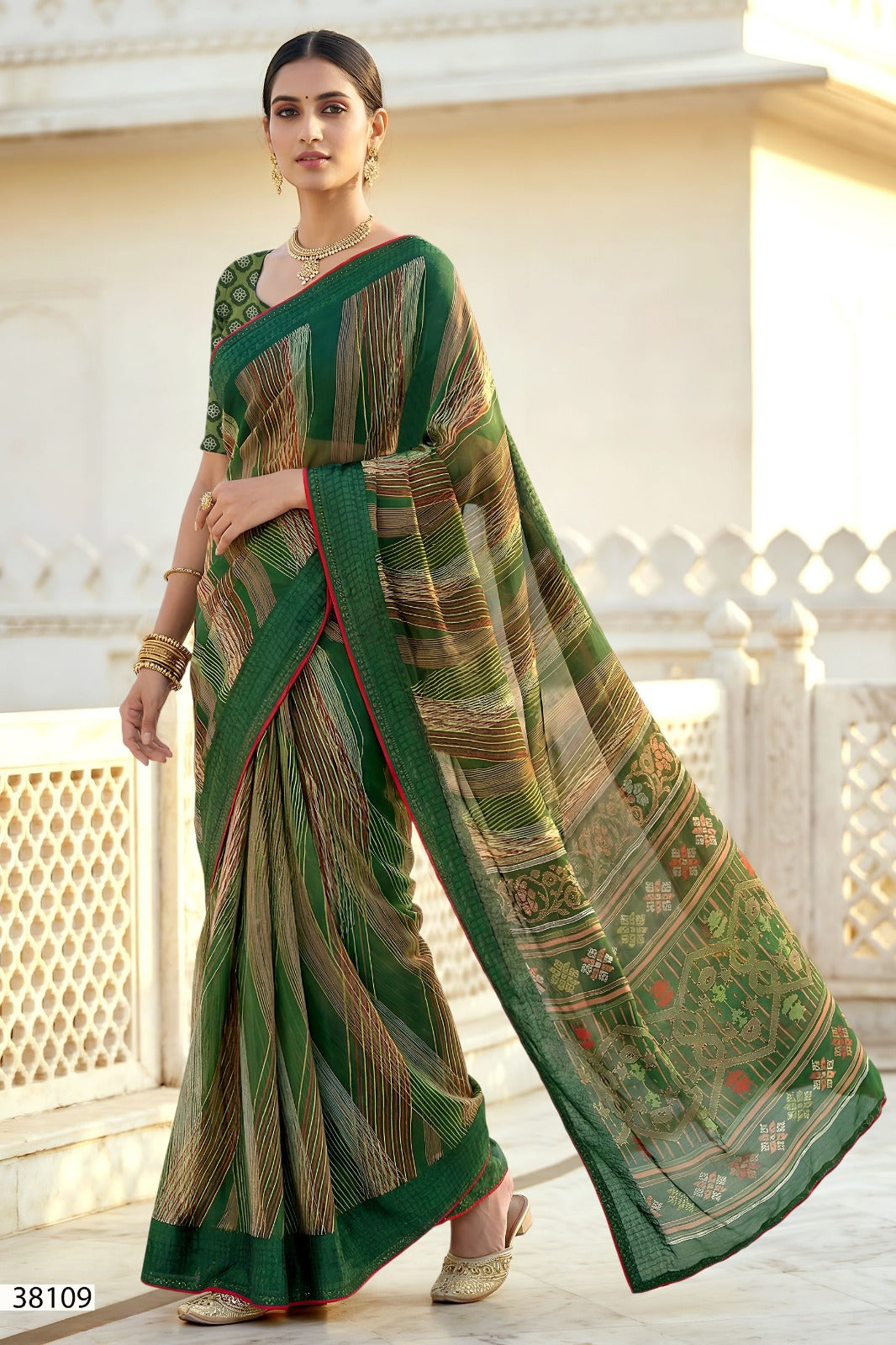 Vallabhi Aayushi Vol-02 Moss Fabric Fancy Saree Set - Designer Party Wear Sarees - 6 PCS - M.R. Saree Emporium