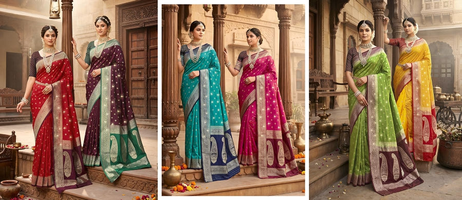 Lifestyle Akash Ganga Vol-50 Designer Saree - 6 Pcs Set