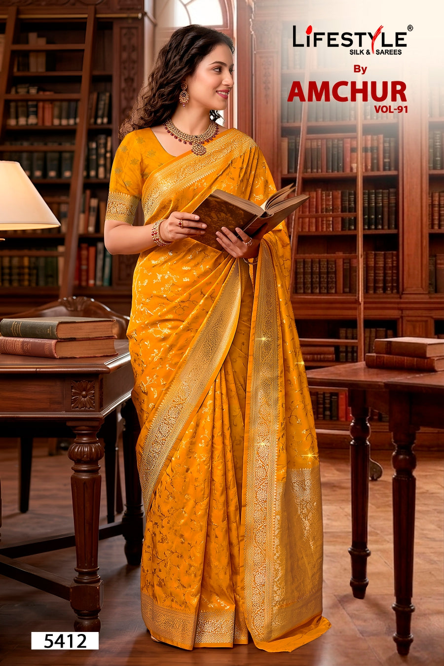 Lifestyle Amchur Vol-91 Designer Printed Saree - 6 Pcs Set