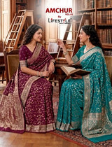 Lifestyle Amchur Vol-91 Designer Printed Saree - 6 Pcs Set