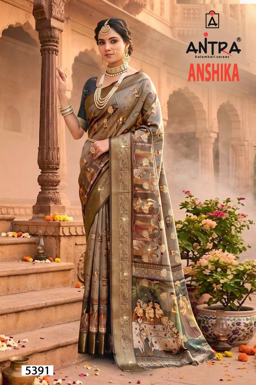 Antra Anshika Premium Designer Silk Saree - 6 PCS Wholesale Set