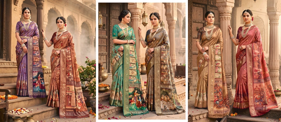 Antra Anshika Premium Designer Silk Saree - 6 PCS Wholesale Set